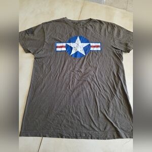 American Spartan USAAF Military Green Graphic Tee - Size L